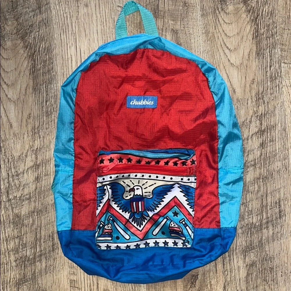 Chubbies Red‎ and Blue Backpack with Eagle Design